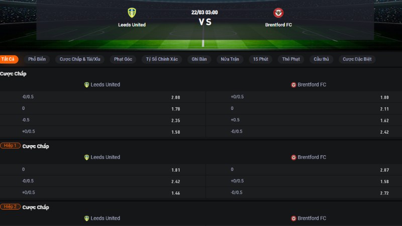 Leeds vs Brentford