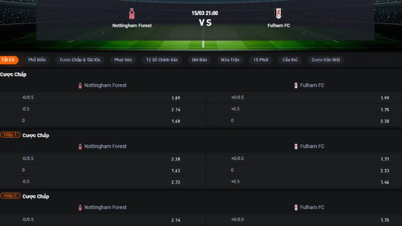 Nottingham  vs Fulham